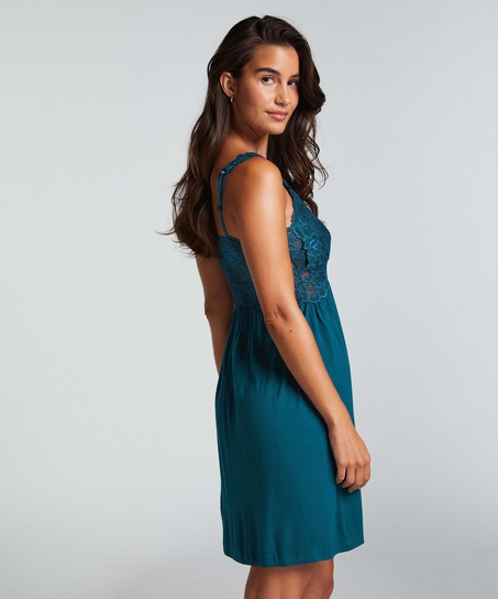 Nora Lace Slip Dress, Blue