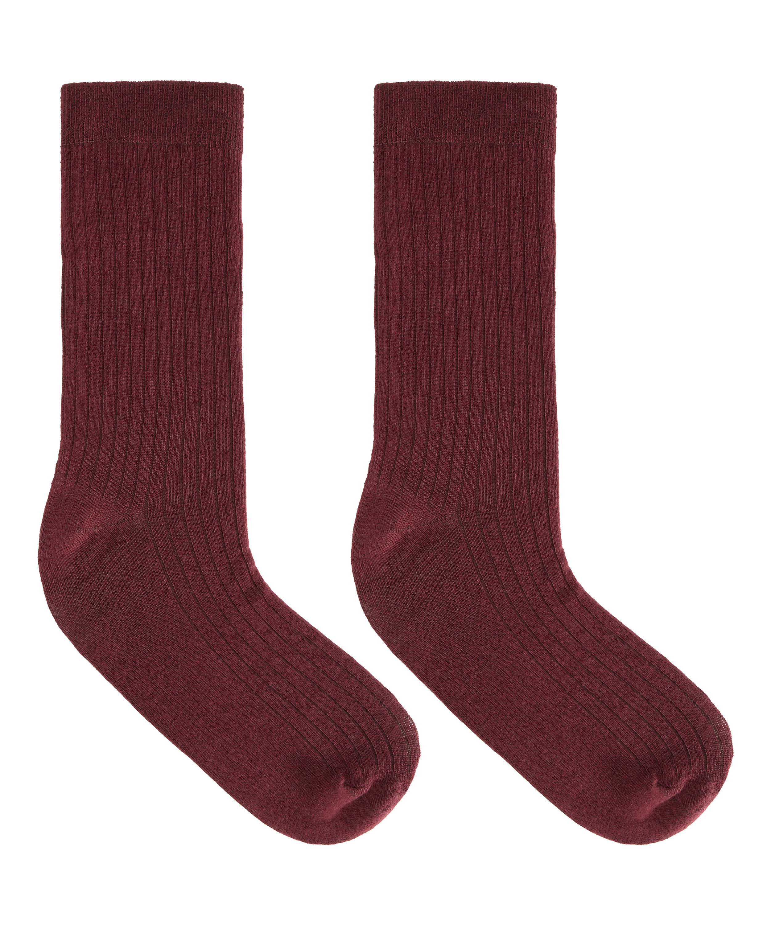 Cashmere Blend Ribbed Socks, Red, main