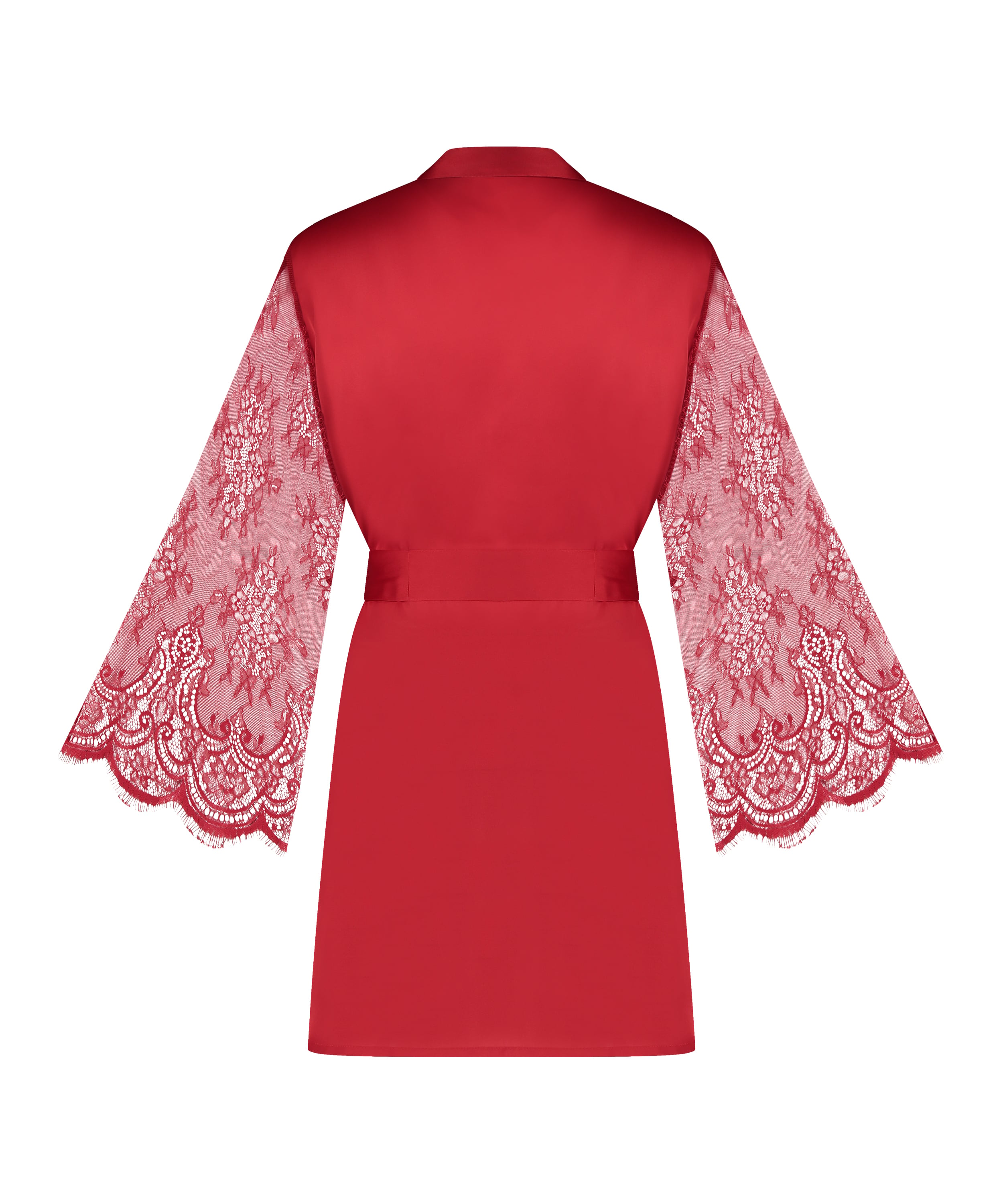 Satin Lace Kimono, Red, main