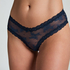 V-shaped Brazilian knickers mesh, Blue