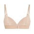 Plunge Padded Underwired Bra, Beige