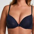 Plunge Padded Underwired Bra, Blue