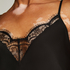 Satin Slip Dress, Black