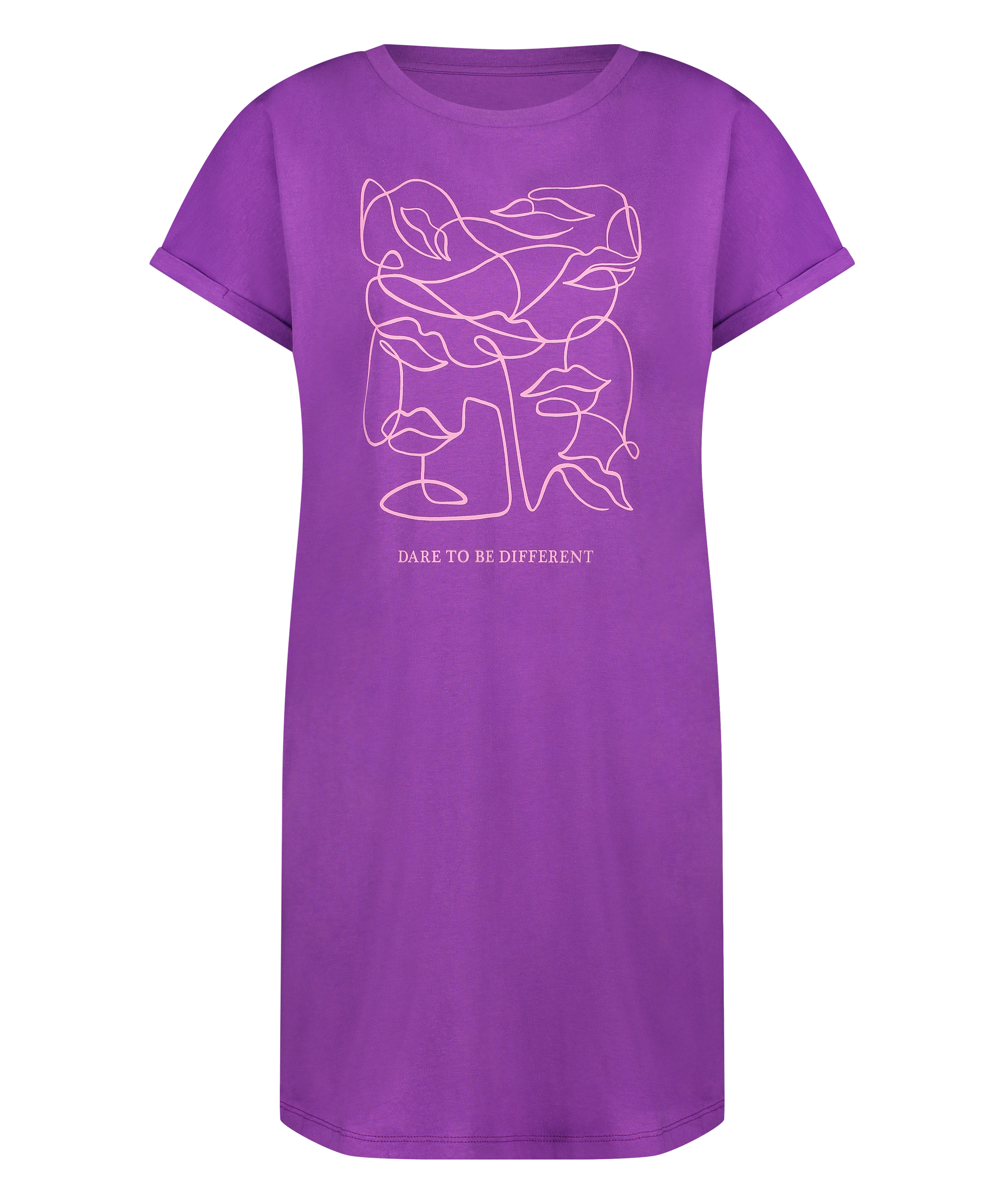 Round Neck Nightshirt, Purple, main