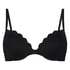 Scallop padded underwired bikini-top, Black