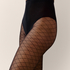 Tights 30 Denier geometric print, Black
