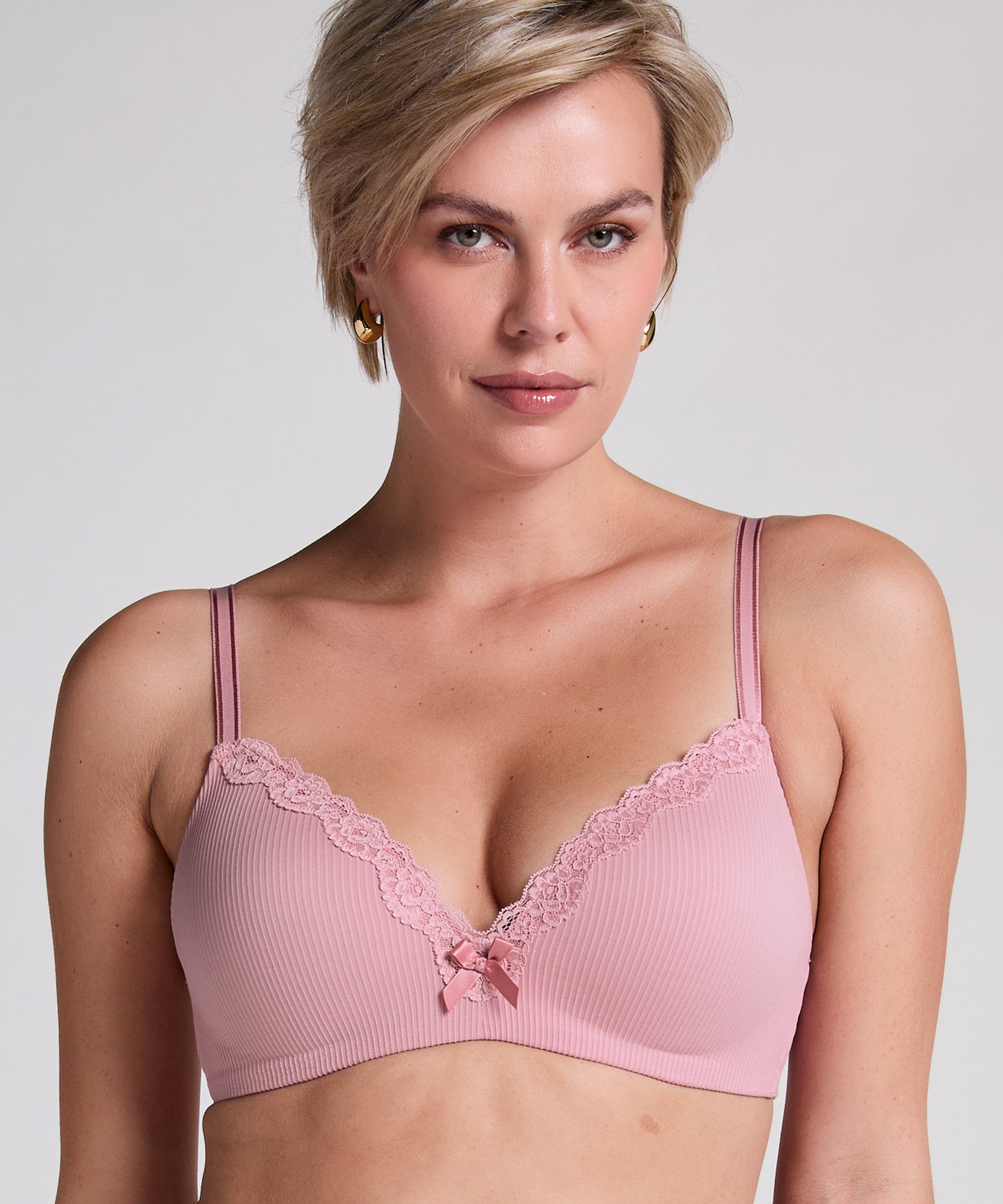 Lola Padded Non-Wired Bra, Pink, main