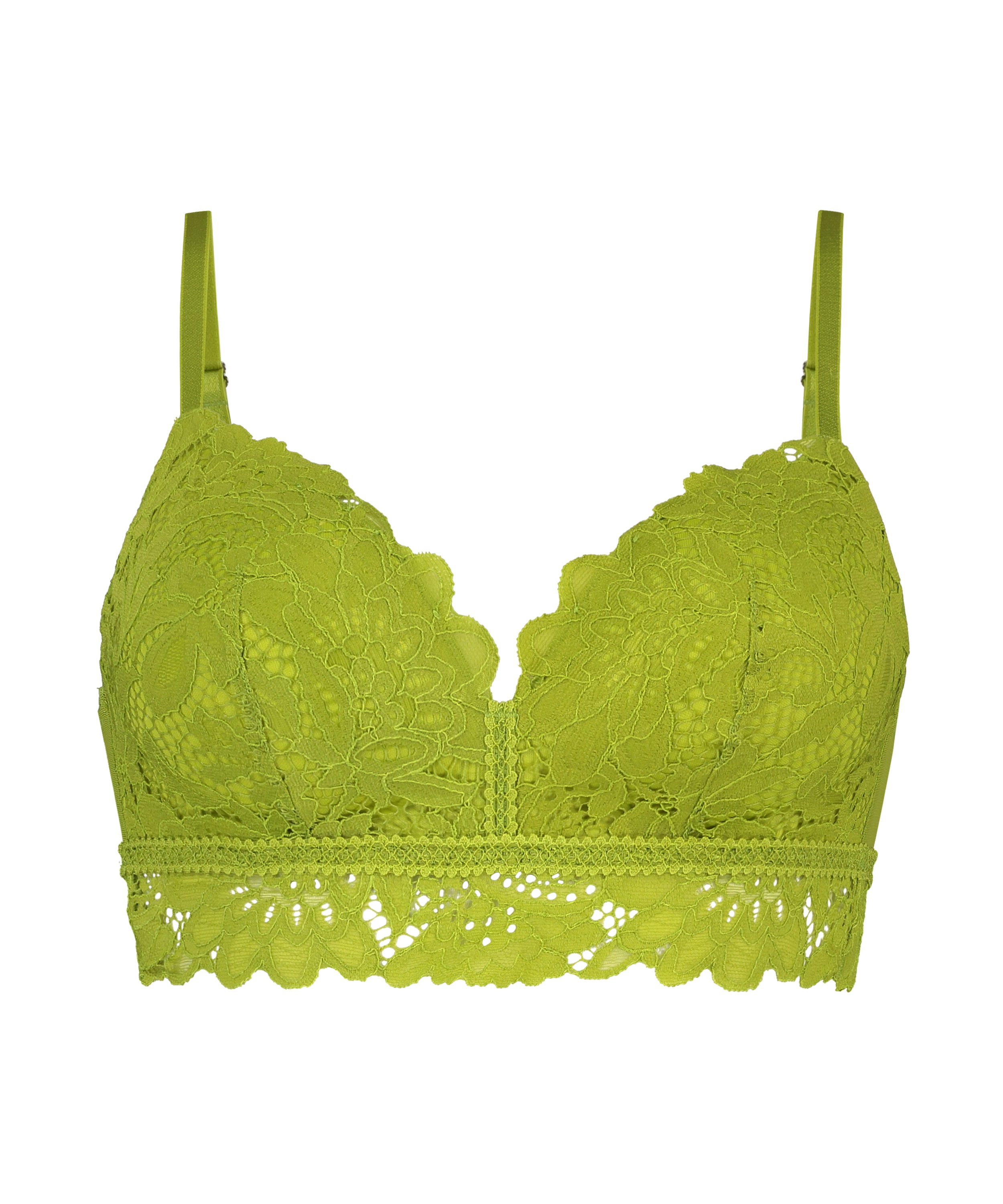 Shiloh Padded Longline Non-Underwired Bra, Green, main