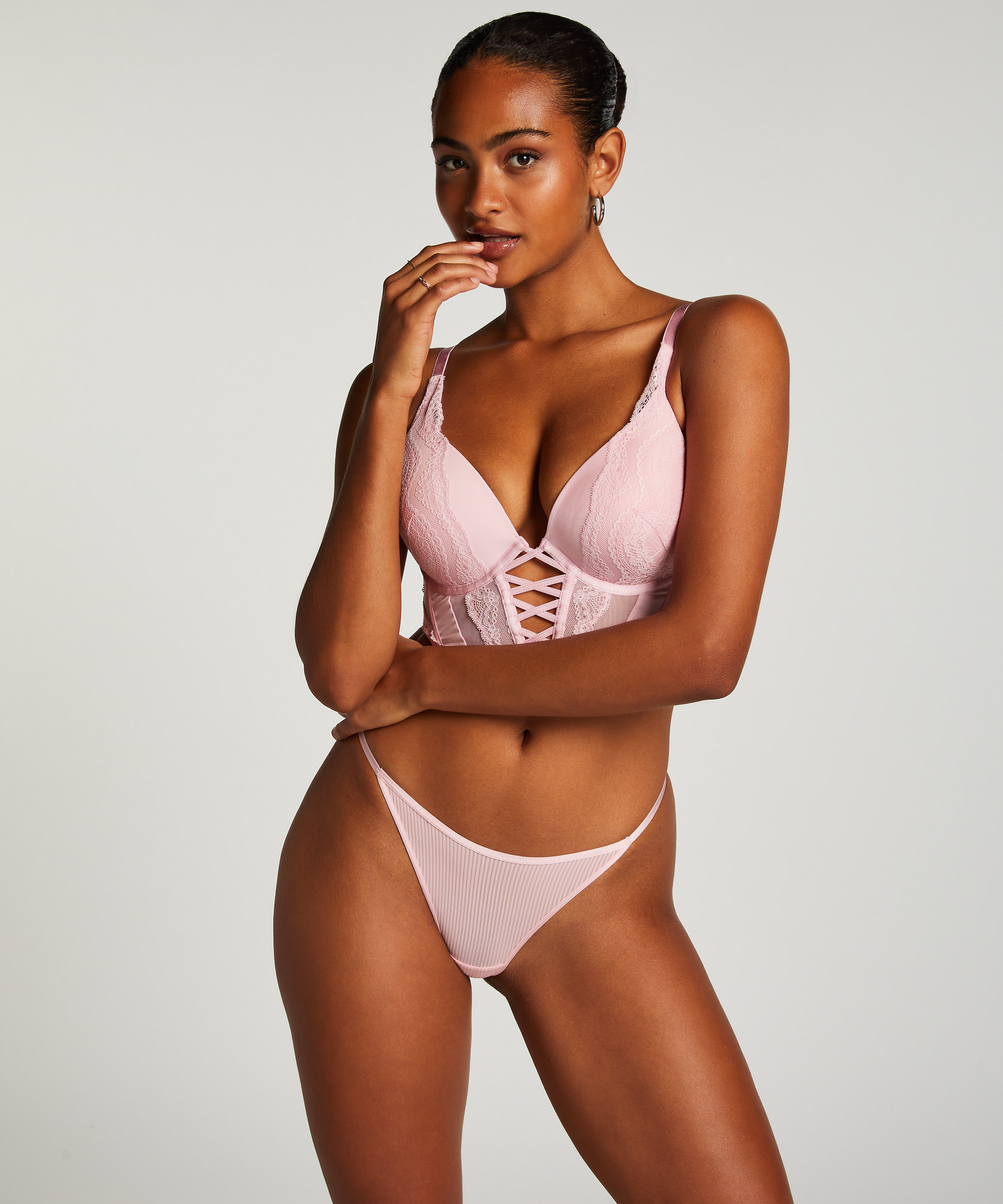 Kaiden High Leg Brazilian, Pink, main