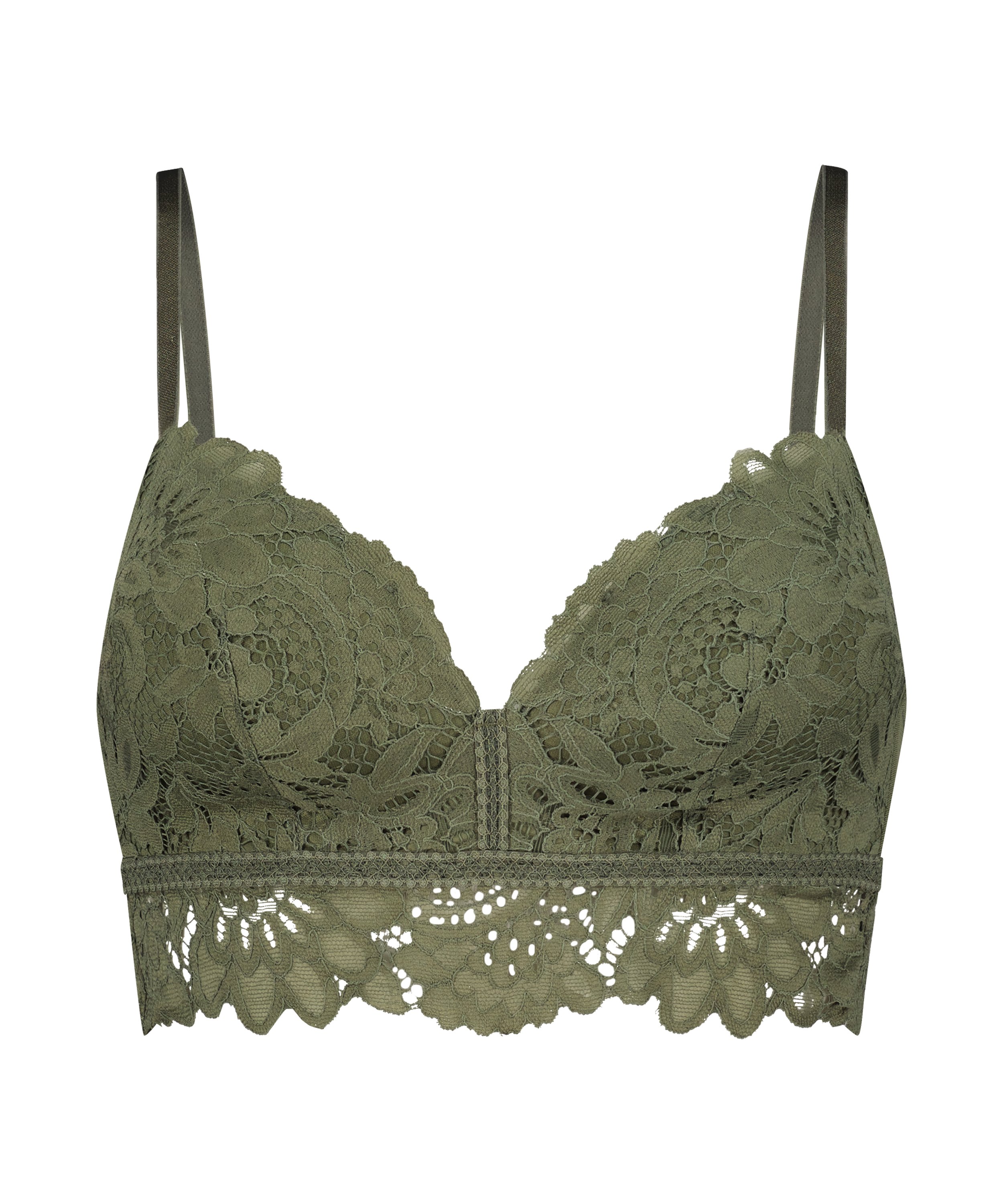 Shiloh Padded Longline Non-Underwired Bra, Green, main