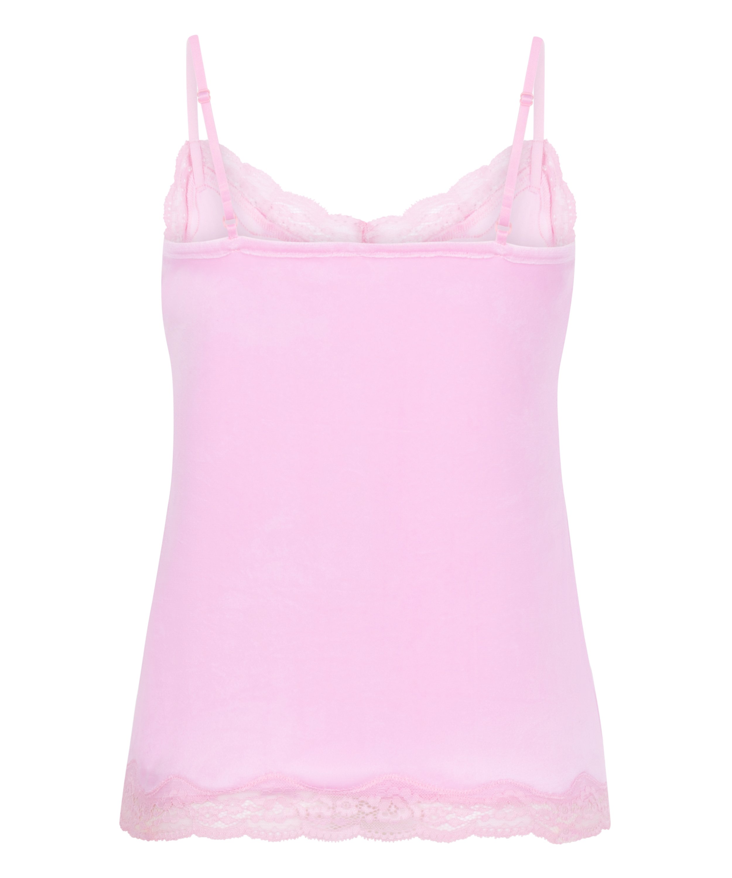 Velours Lace Cami Top, Pink, main