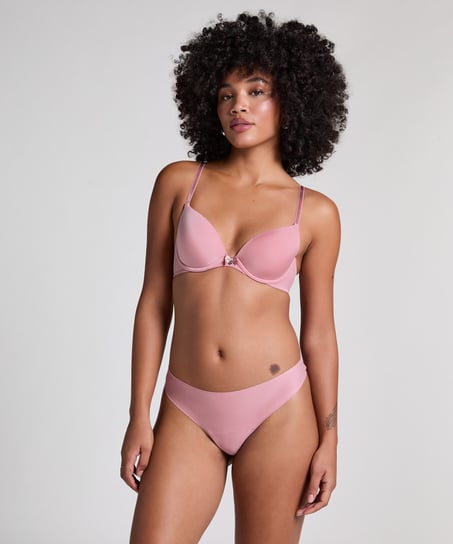 Plunge Padded Underwired Bra, Pink