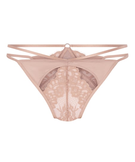 Nisha Open Crotch Brazilian, Beige