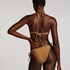 Goldie Shimmer Bandeau Bikini Top, Yellow