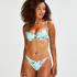 Bea padded underwired bikini top, Blue