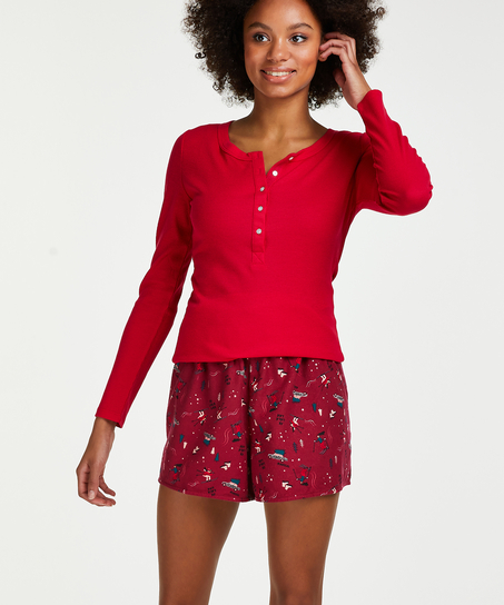Twill Shorts, Red