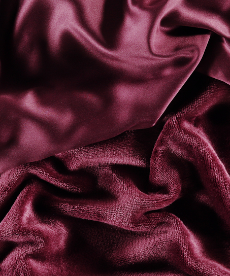 Satin Fleece Bathrobe, Purple