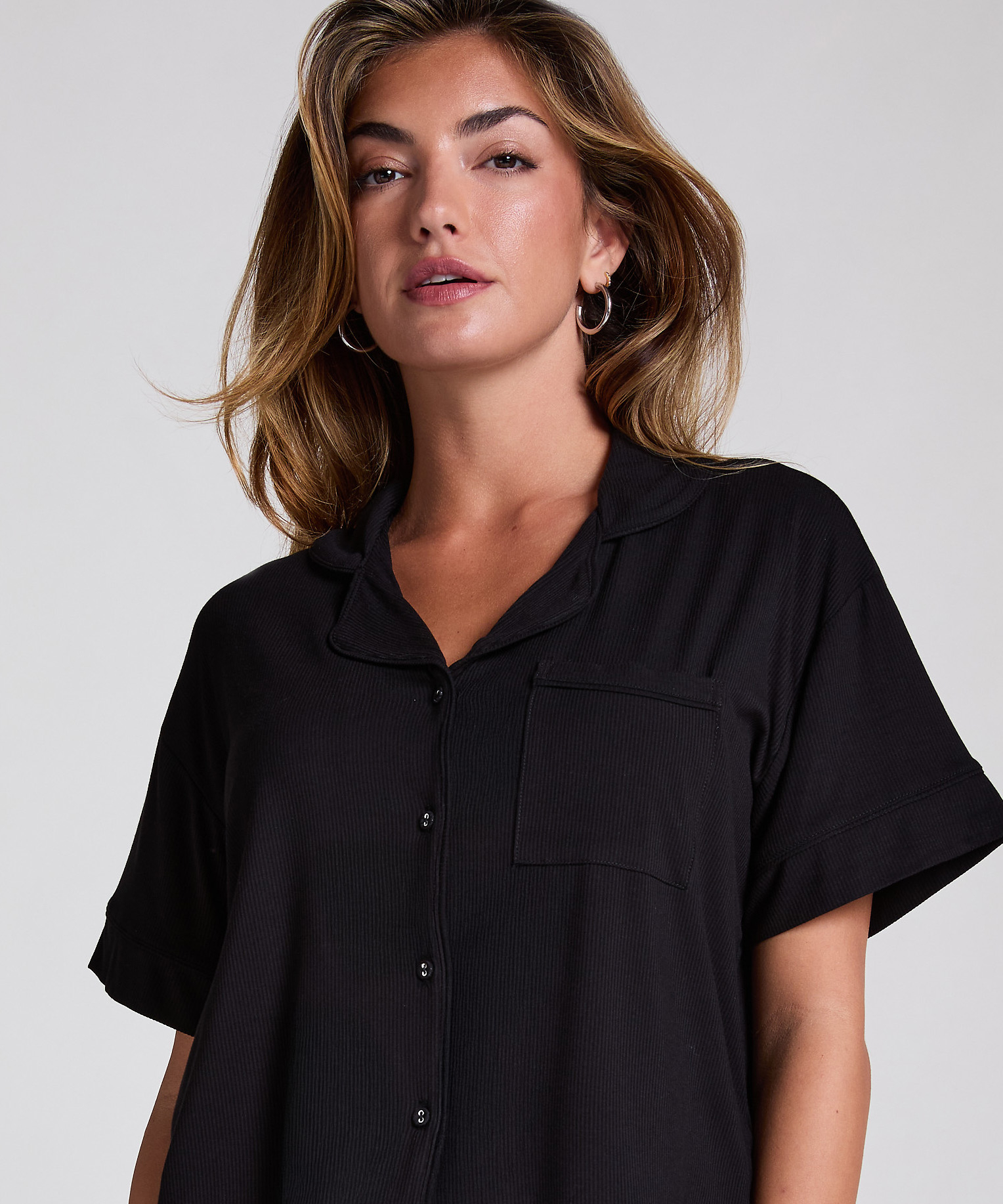 Short Sleeve Velour Jacket, Black, main