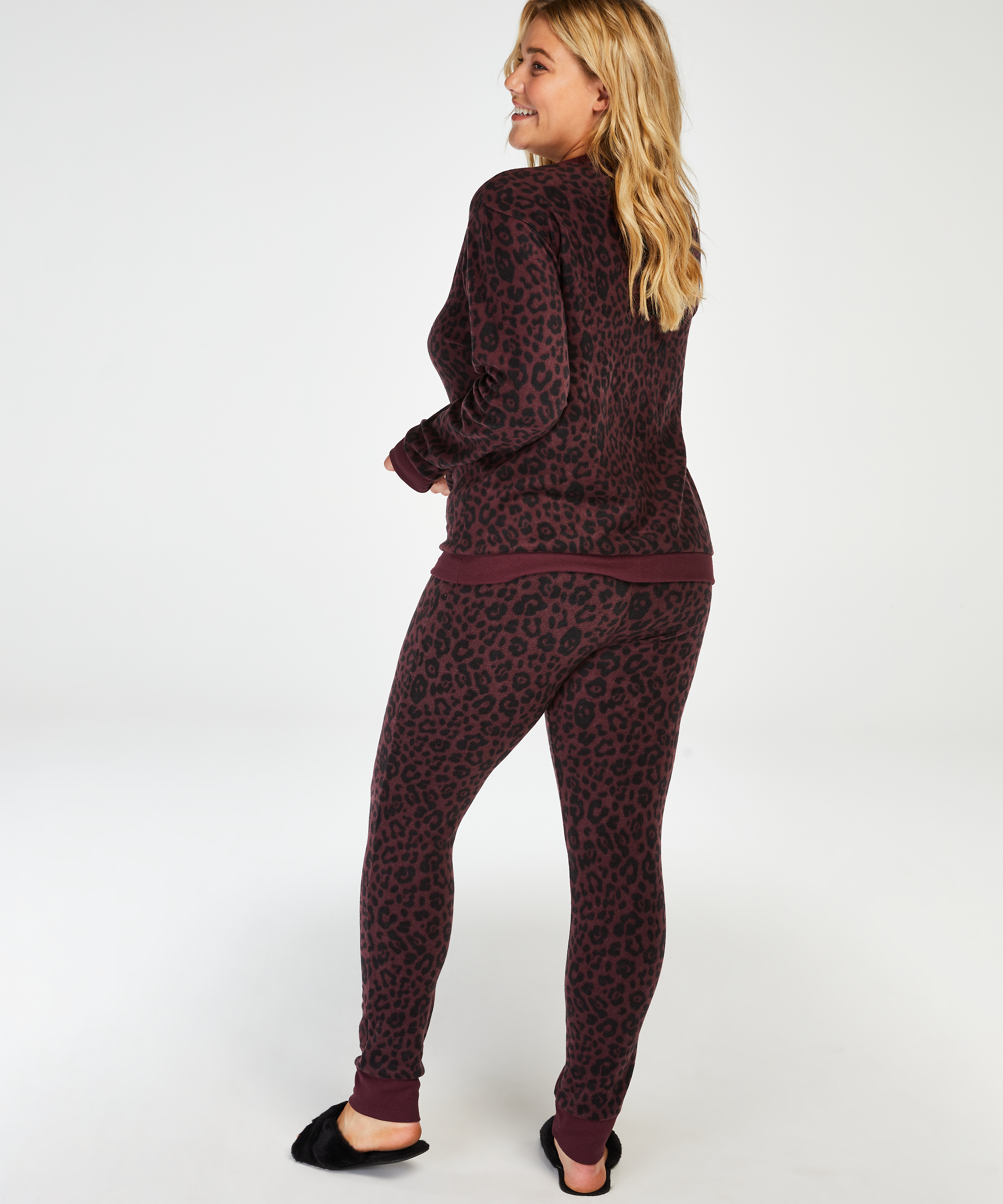 Long-Sleeved Fleece Top, Red, main
