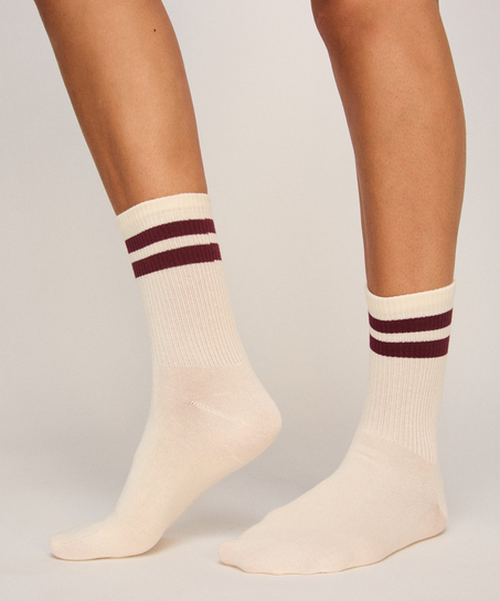 Socks Stripes Cotton, White