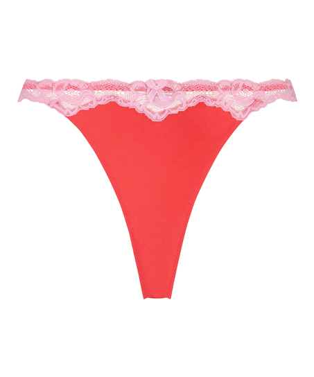 Lace & Shine Thong, Red