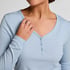 Longsleeved Pyjama Top Henley, Blue