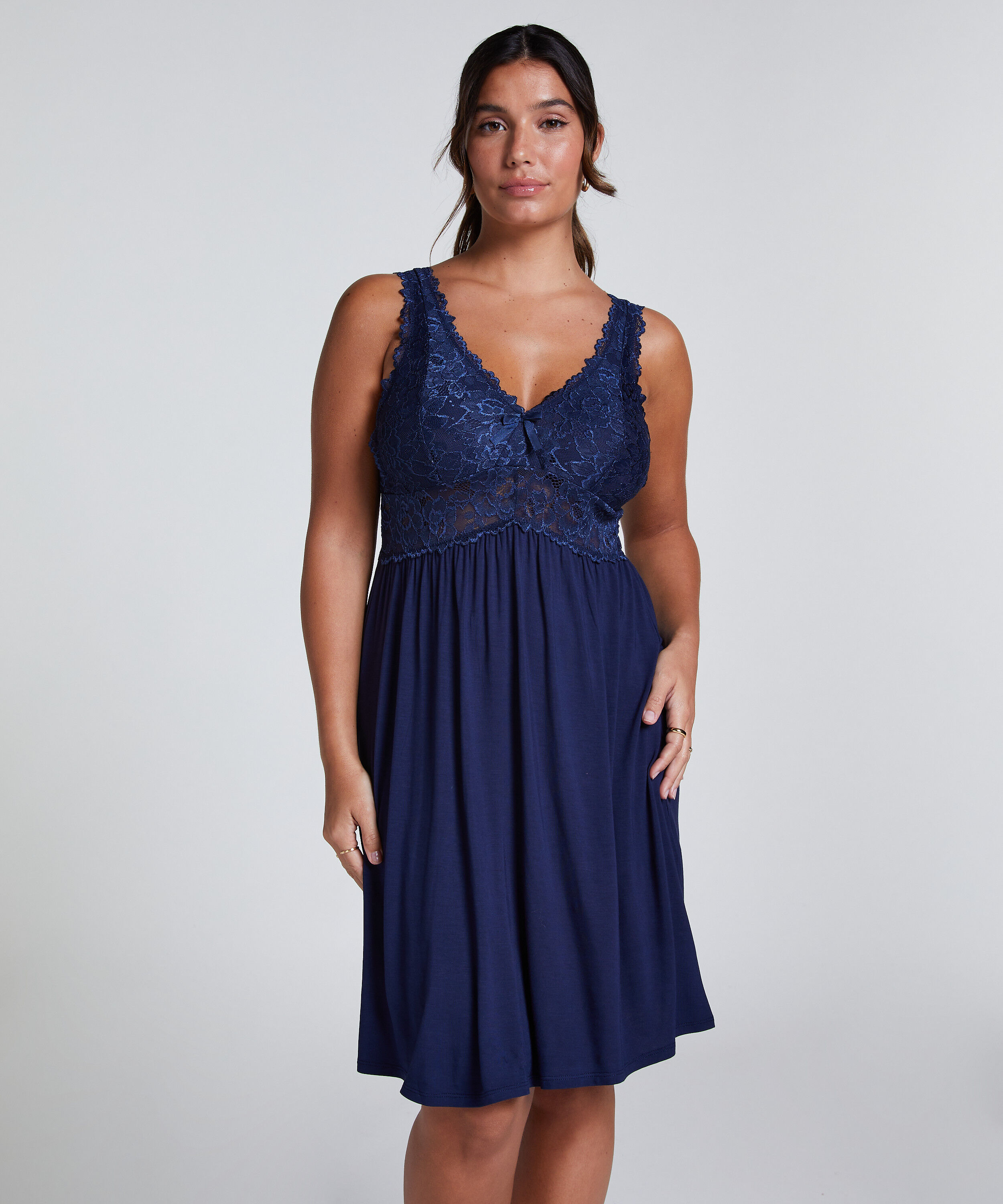 Nora Lace Slip Dress, Blue