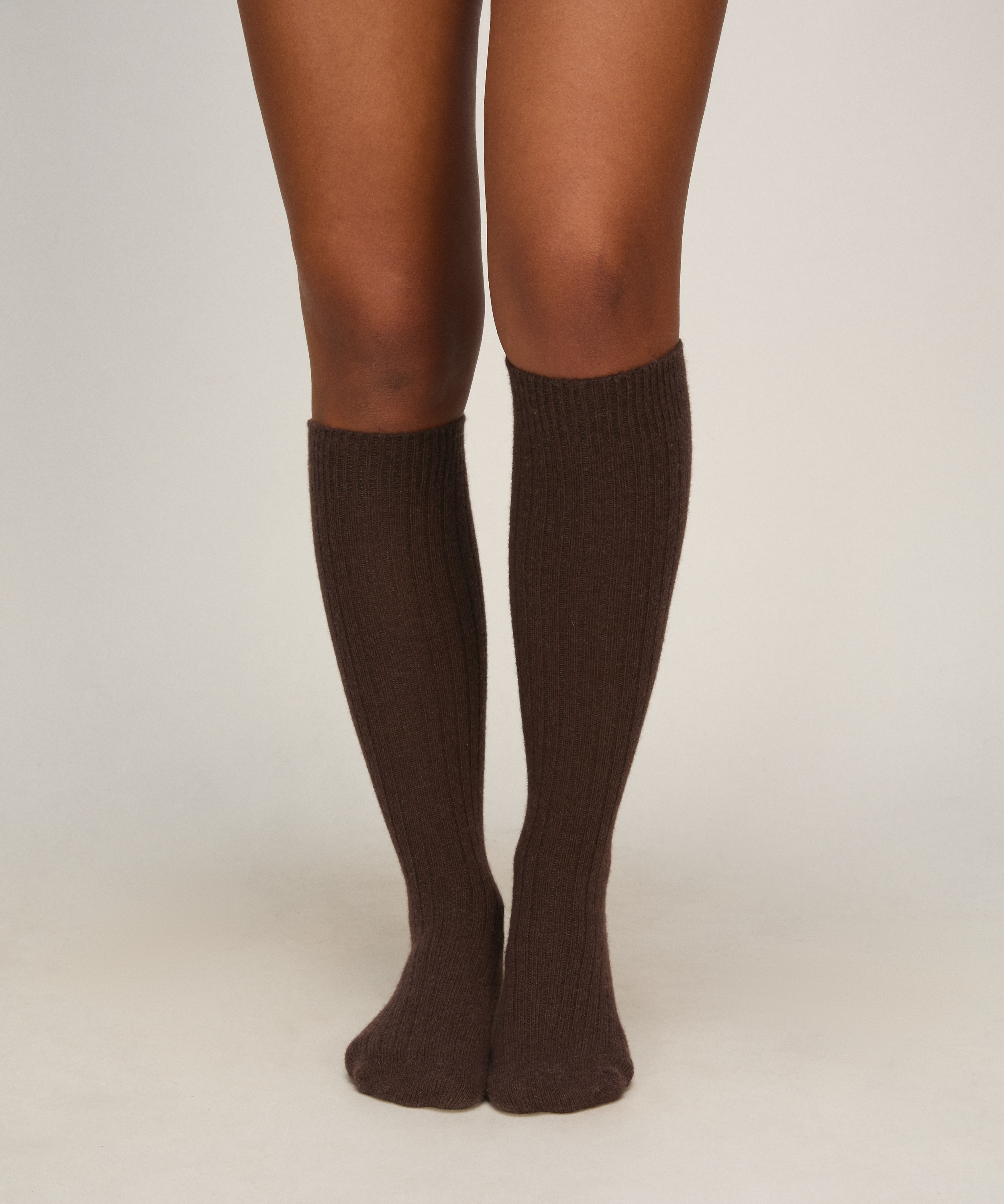 Cashmere Blended Socks, Brown, main