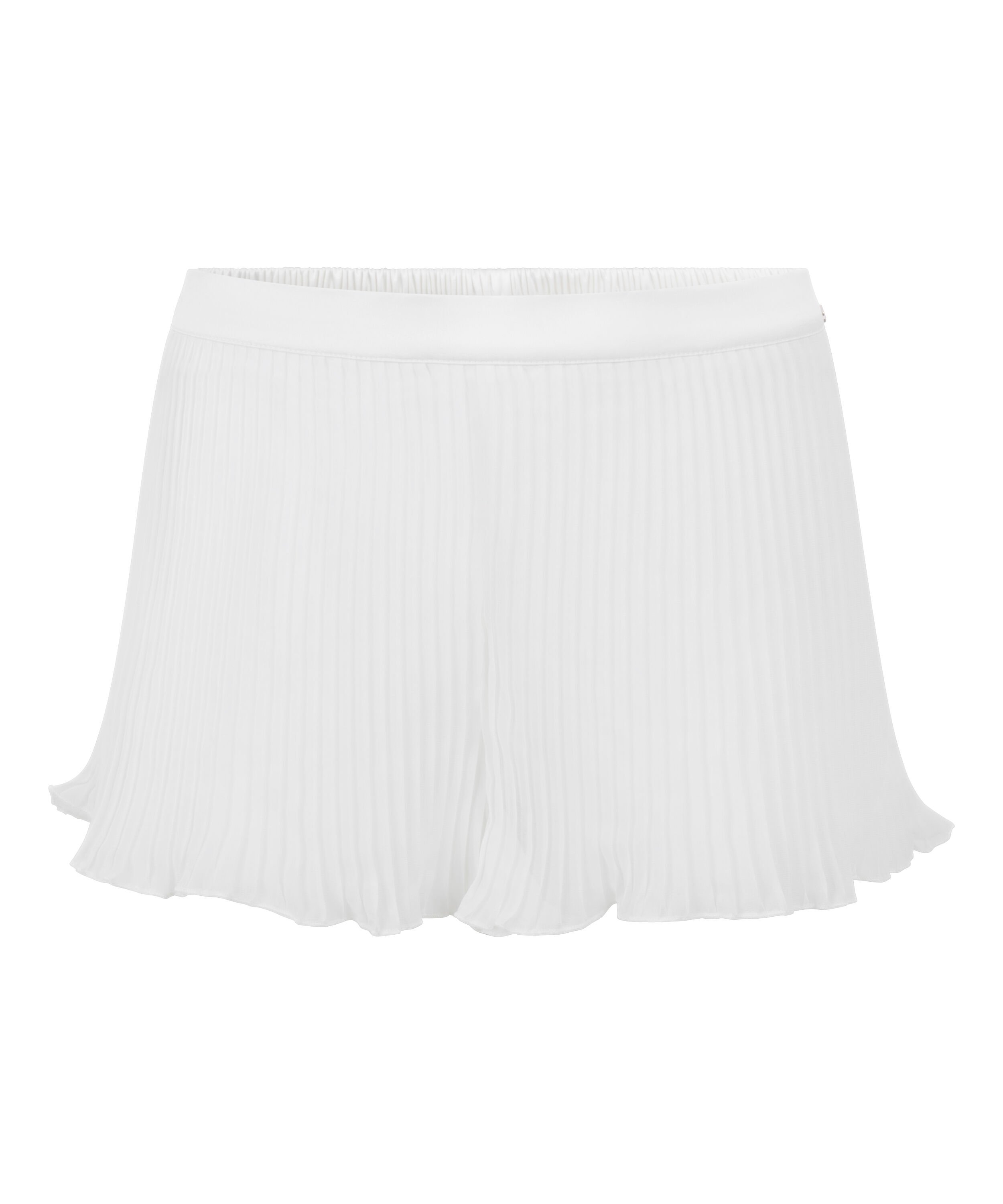 Plisse Lace Shorts, White