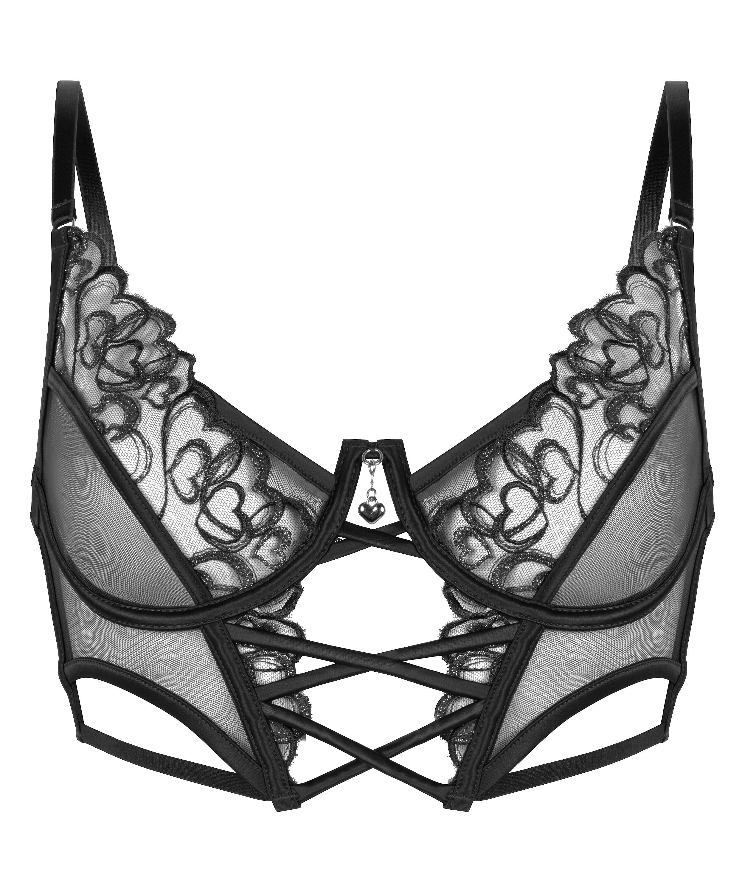 Scarlett Non-Padded Underwired Longline Bra, Black