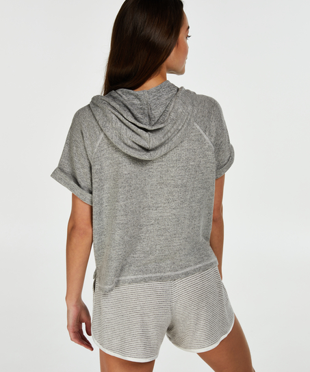 Short sleeved hoodie, Gray