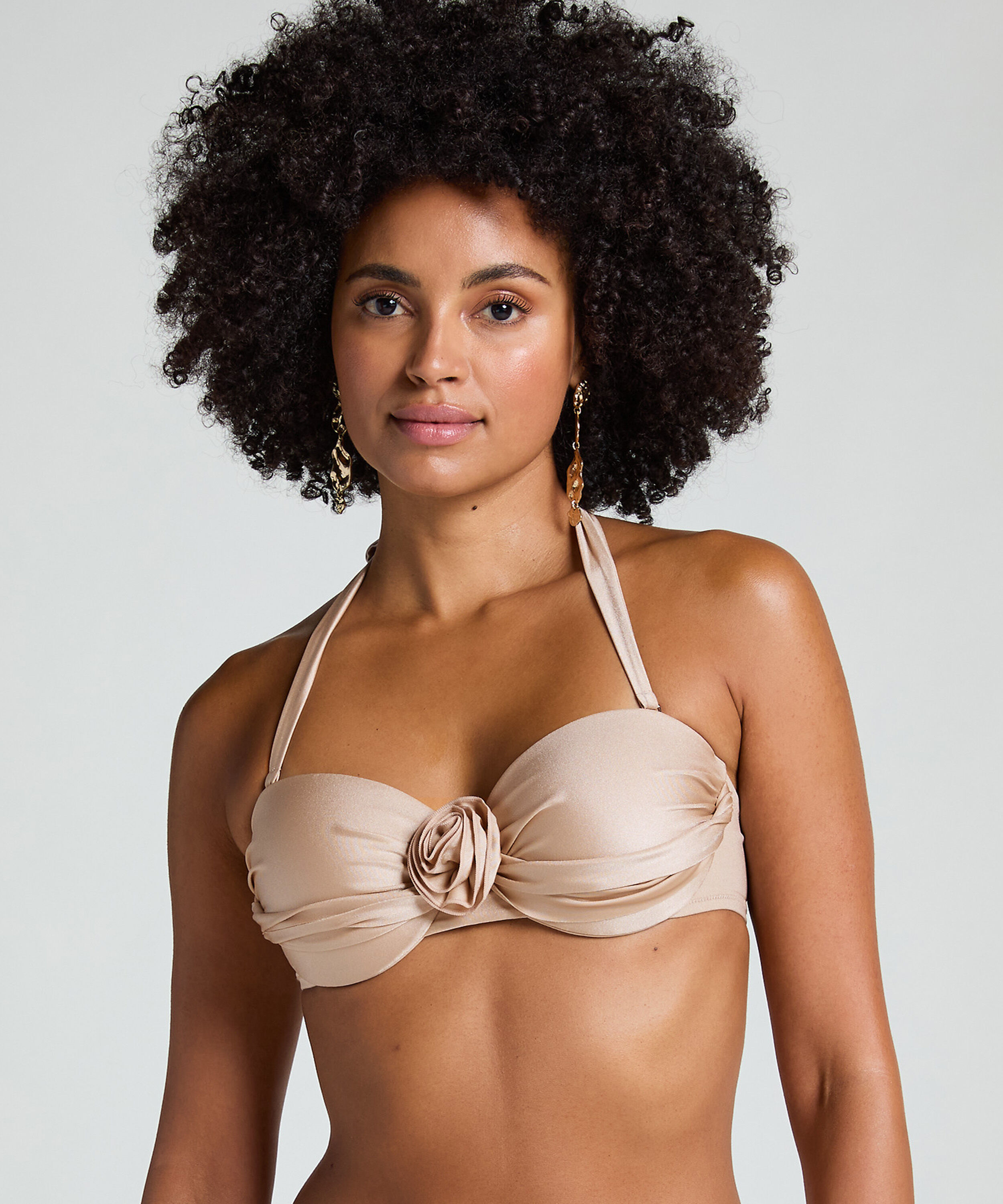 Lima Bandeau Bikini Top, Beige