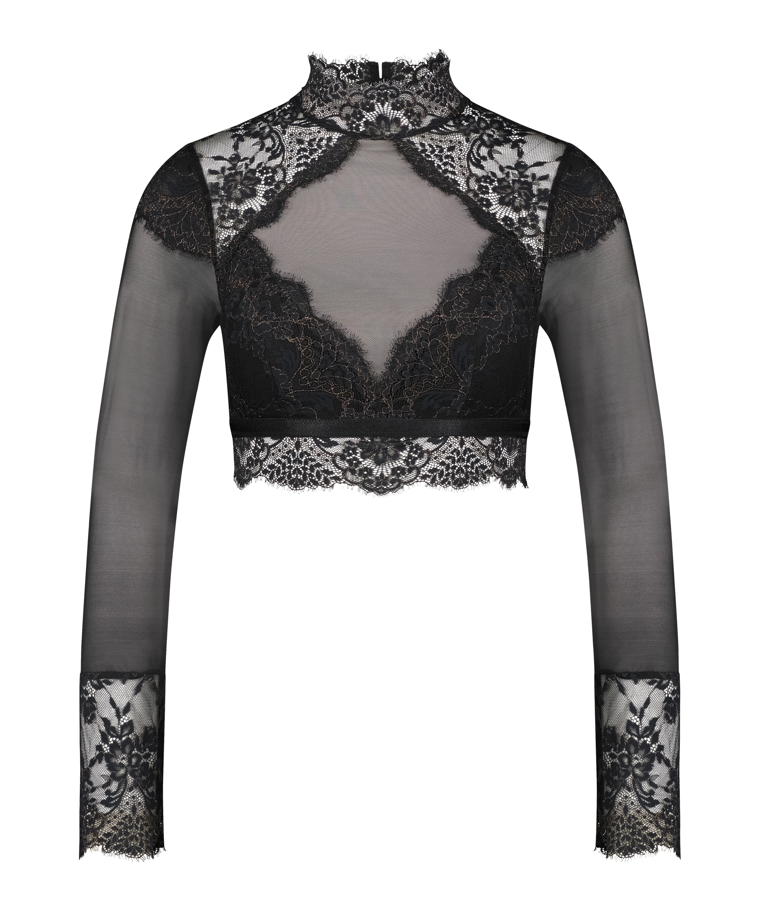 Cynthia long-sleeved bralette, Black, main