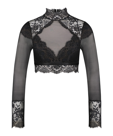 Cynthia long-sleeved bralette, Black