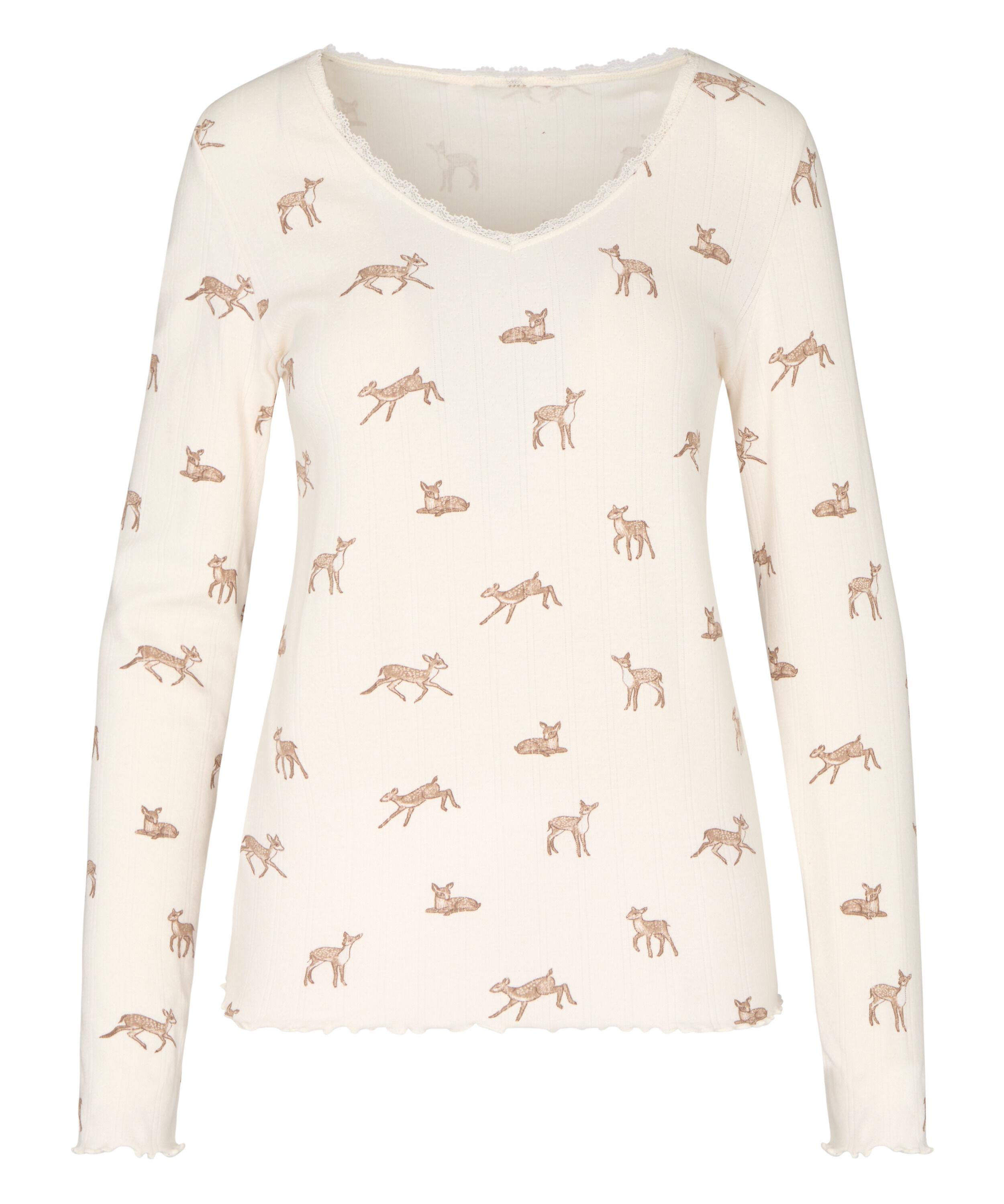 Pointelle Pyjama Top, White