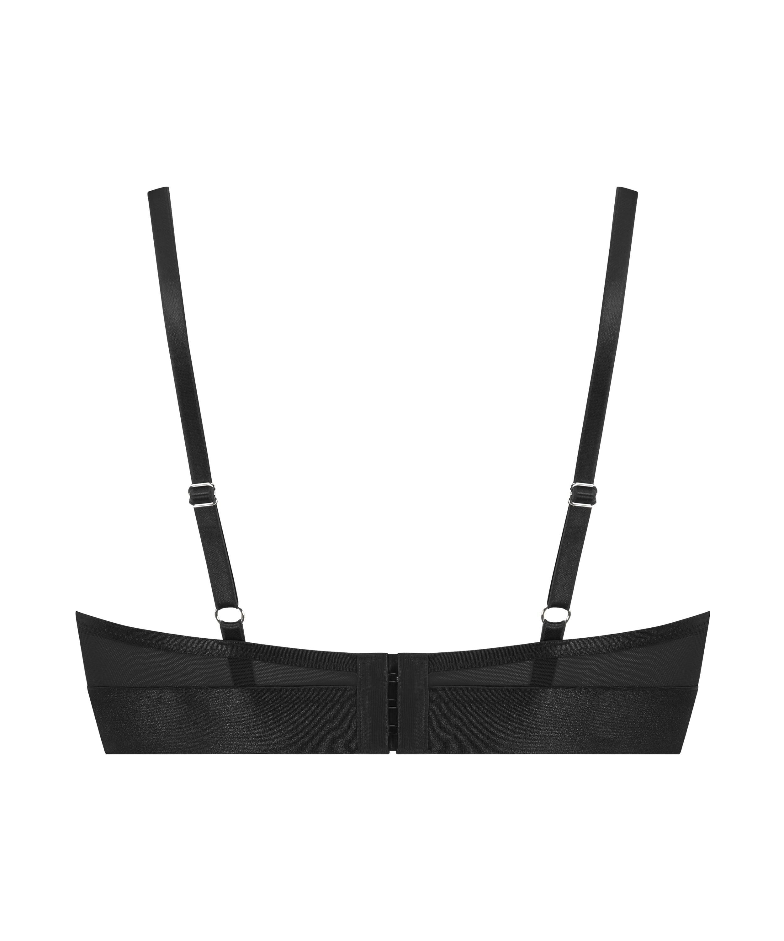 Luna Padded Underwired Longline Bra, Black, main