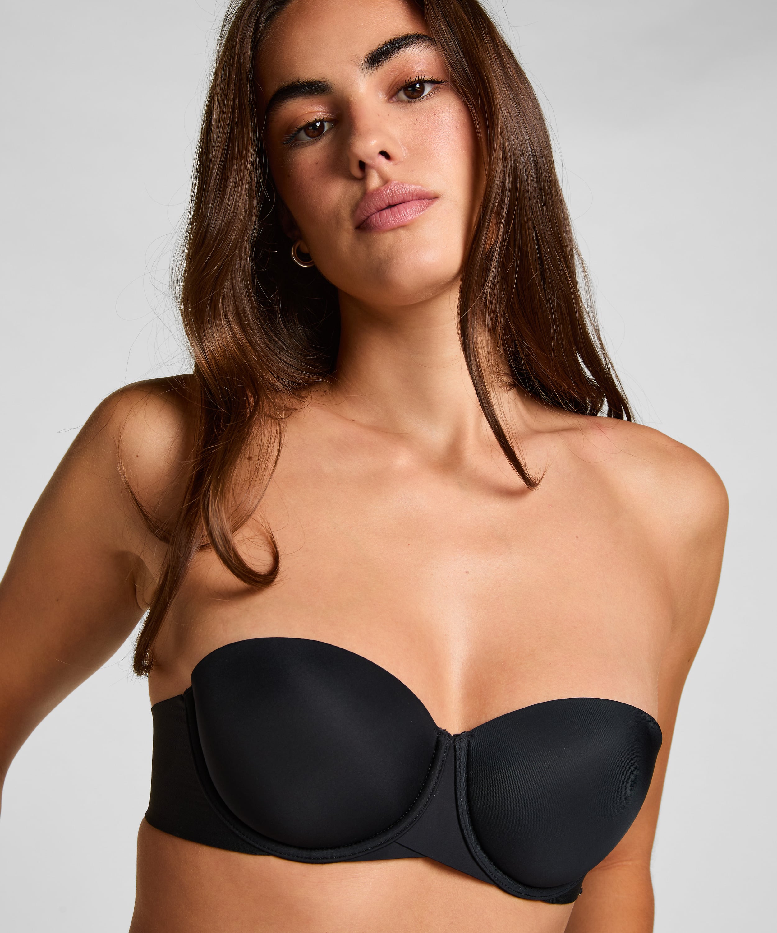 Jane Padded Strapless Underwired Bra, Black, main