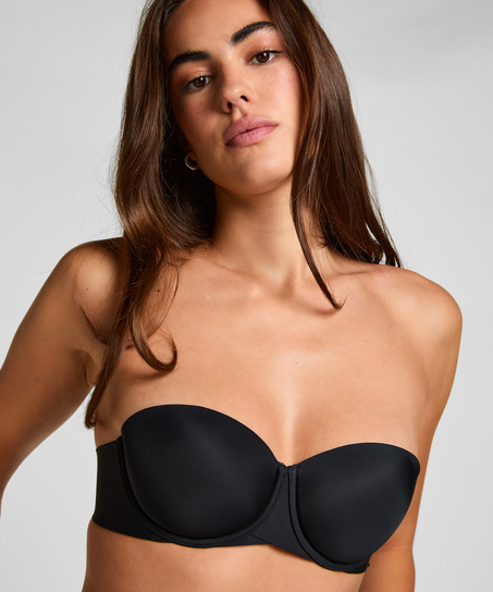 Jane Padded Strapless Underwired Bra, Black