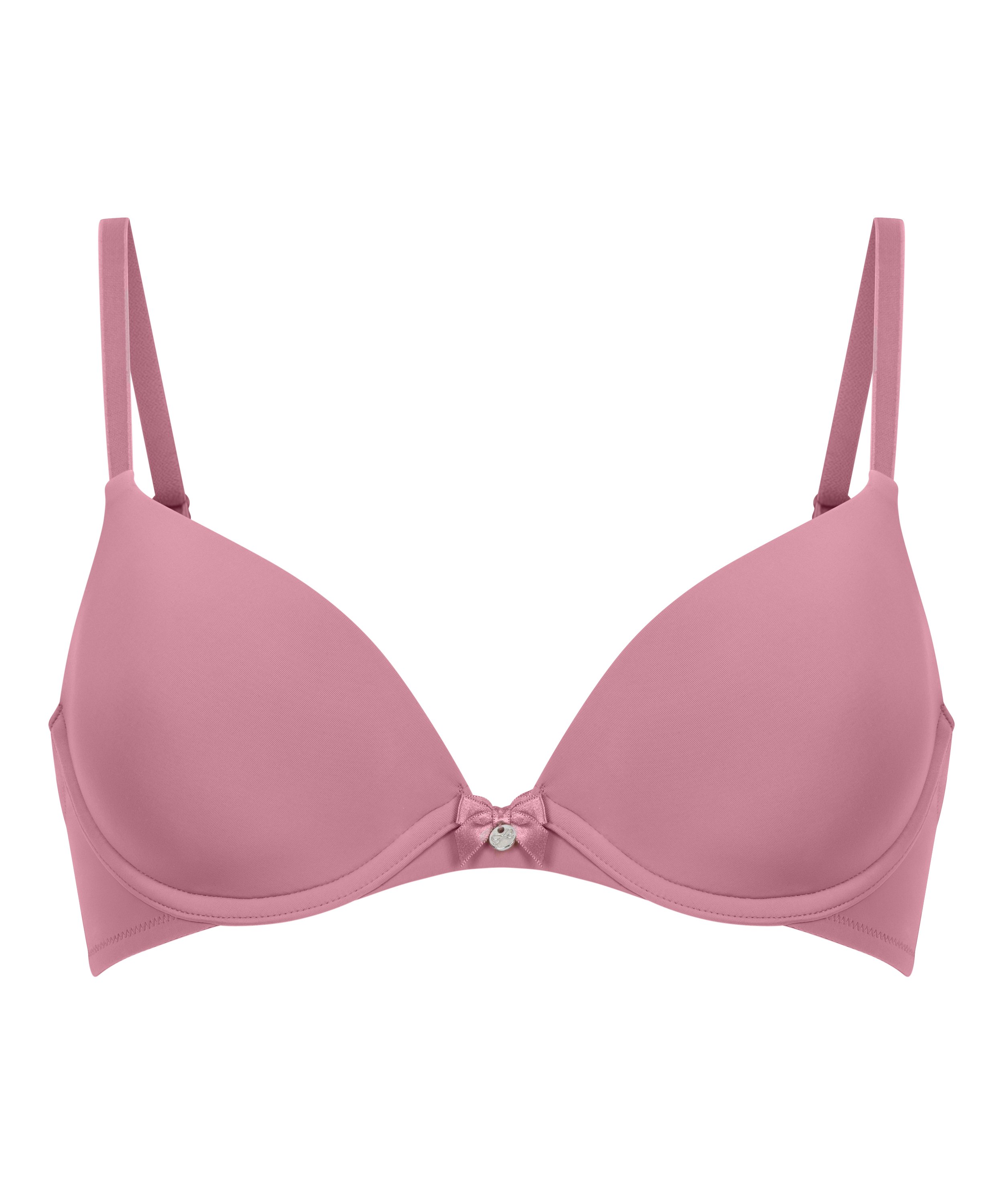 Plunge Padded Underwired Bra, Pink, main