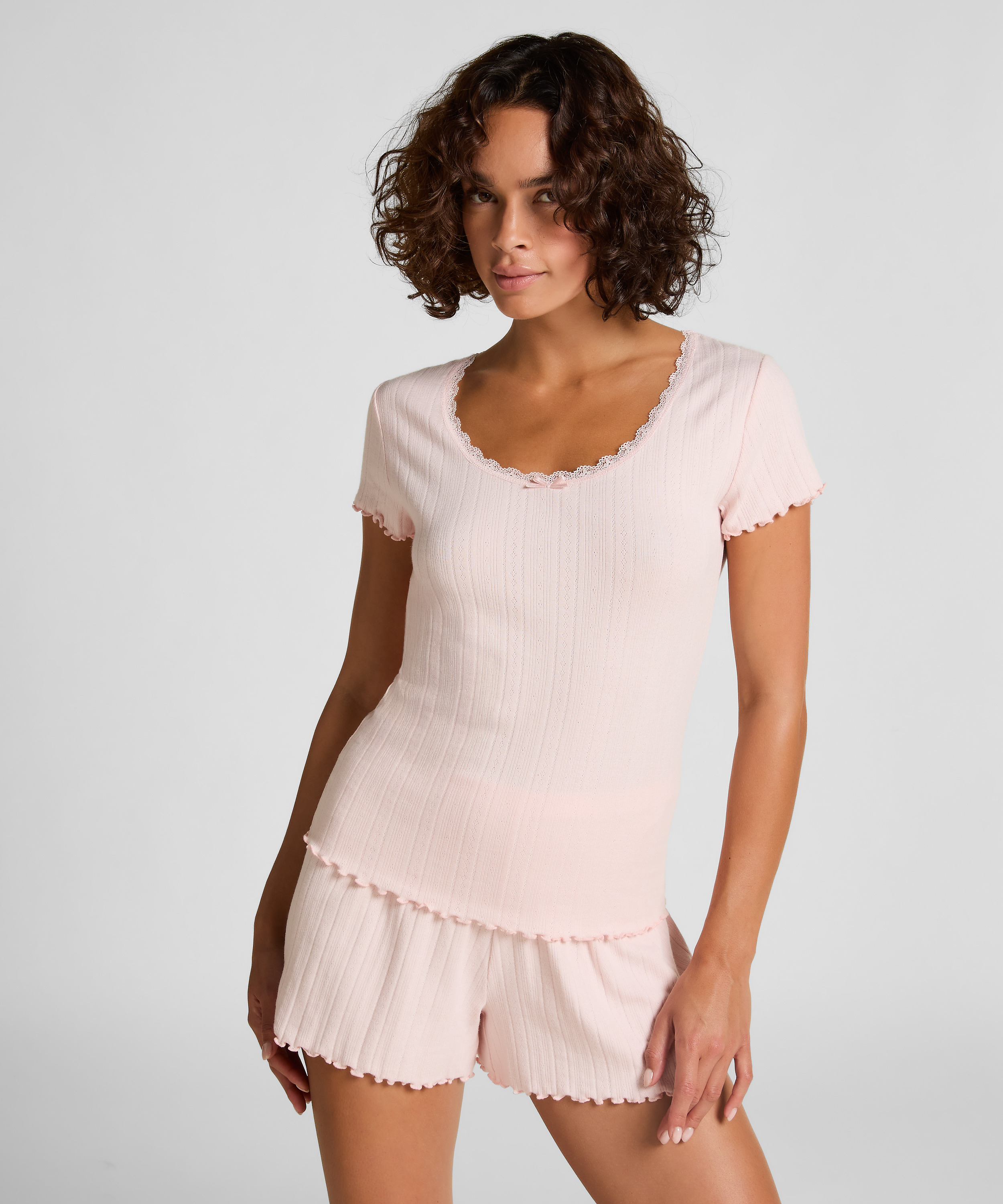Pointelle Top Lace, Pink, main