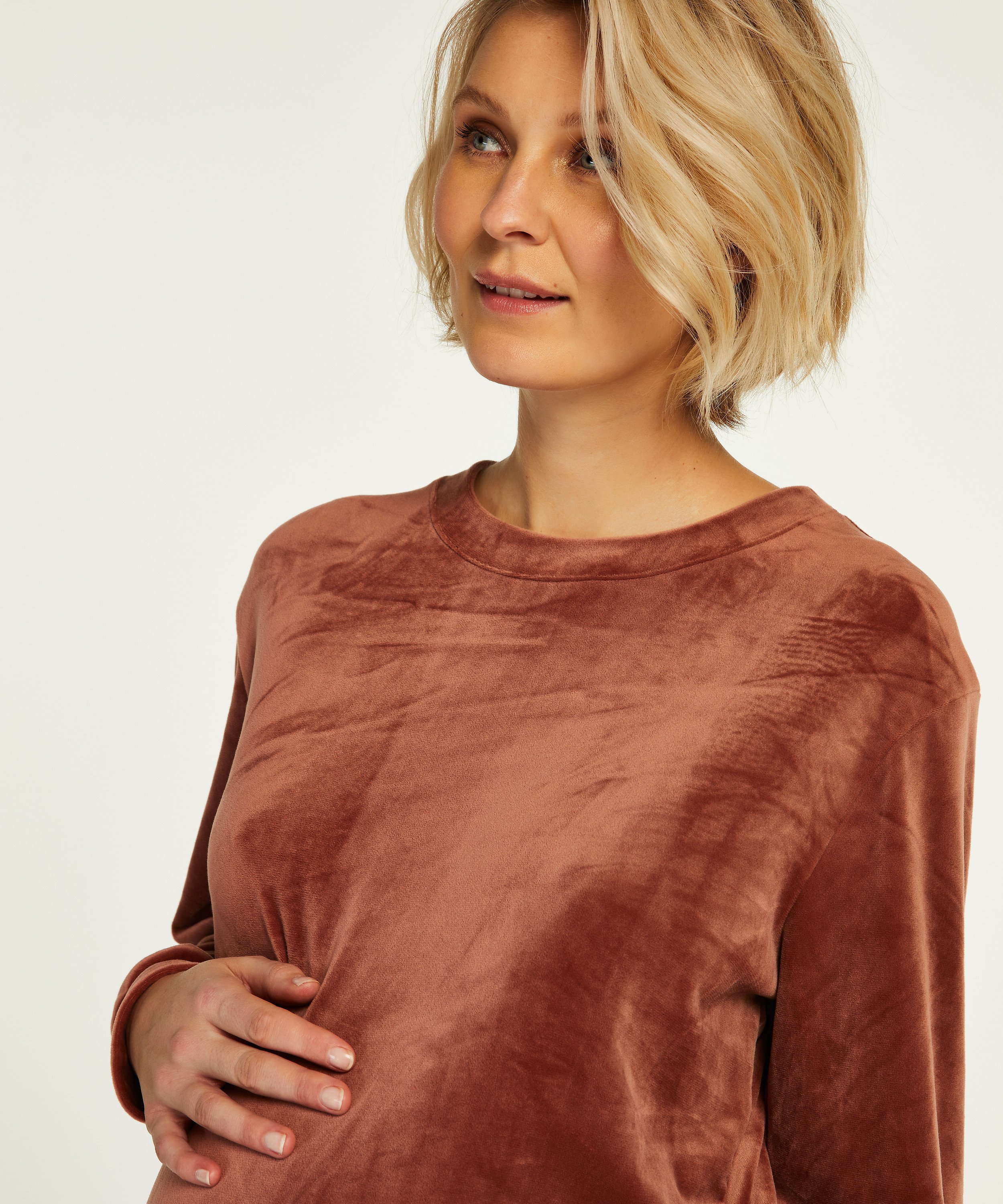 Velours Maternity Top, Pink, main
