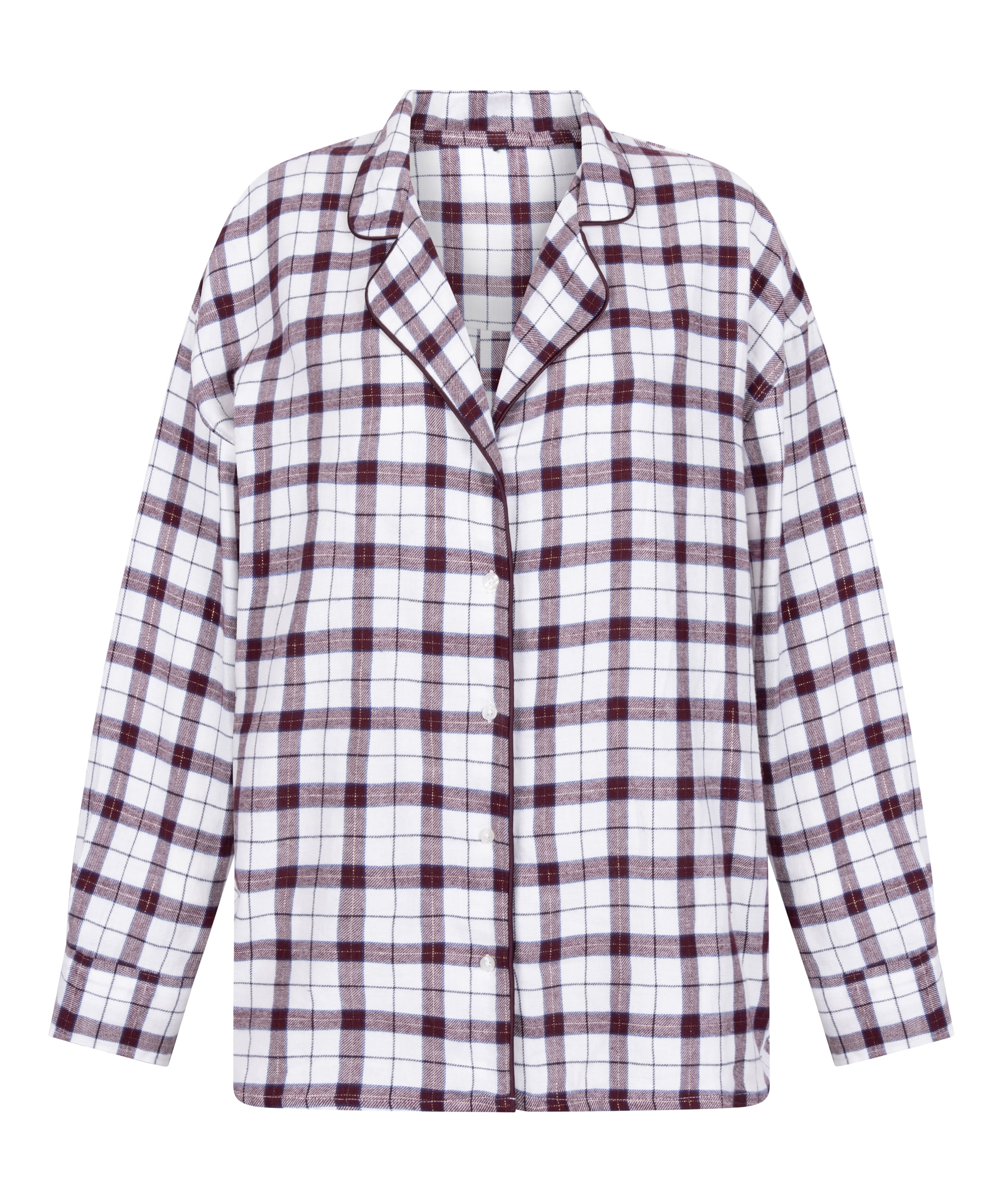 Flannel Pyjama Top, White, main
