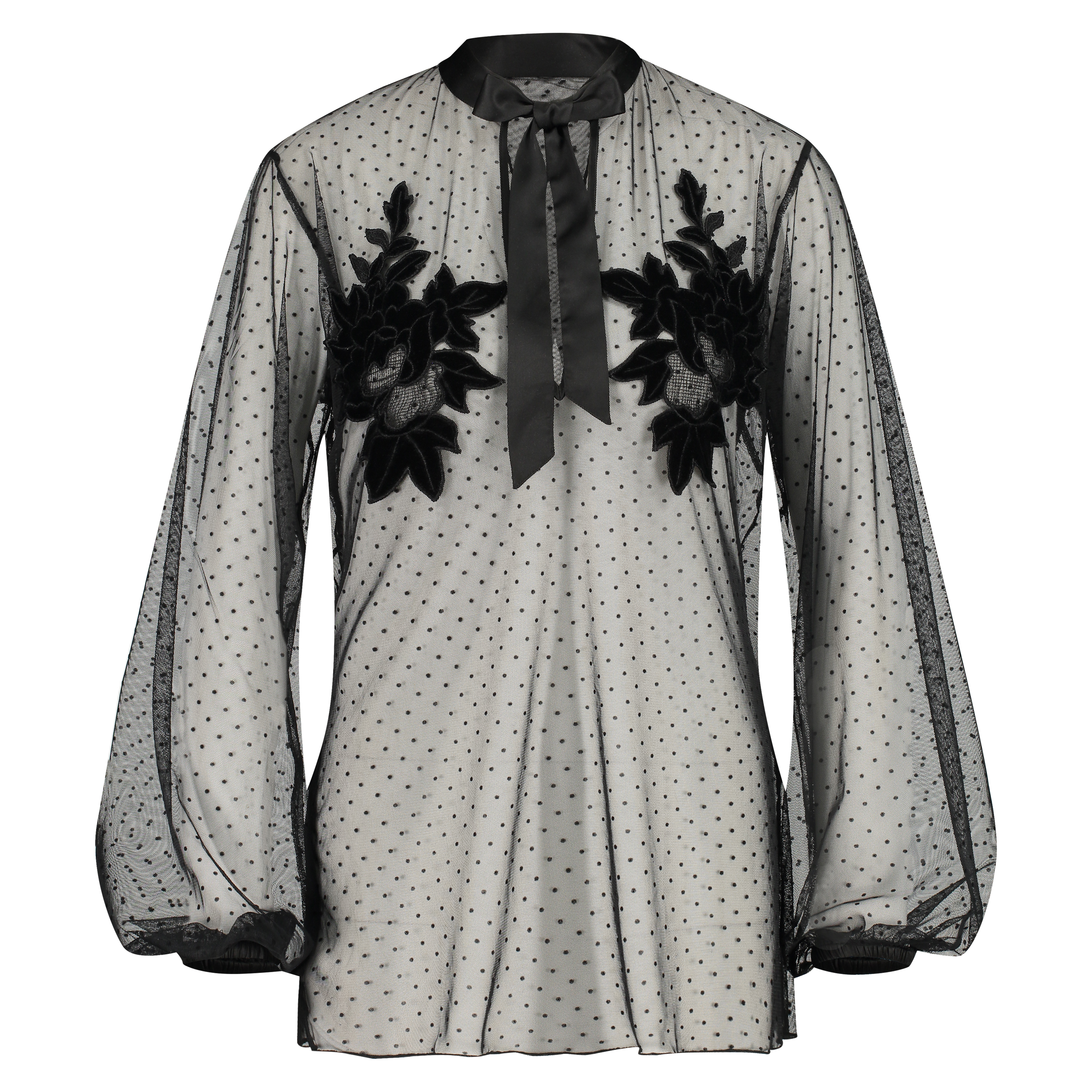 Dot Mesh Tunic, Black, main