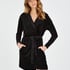 Velours short bathrobe, Black
