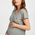 Short-Sleeved Maternity Nightshirt, Gray