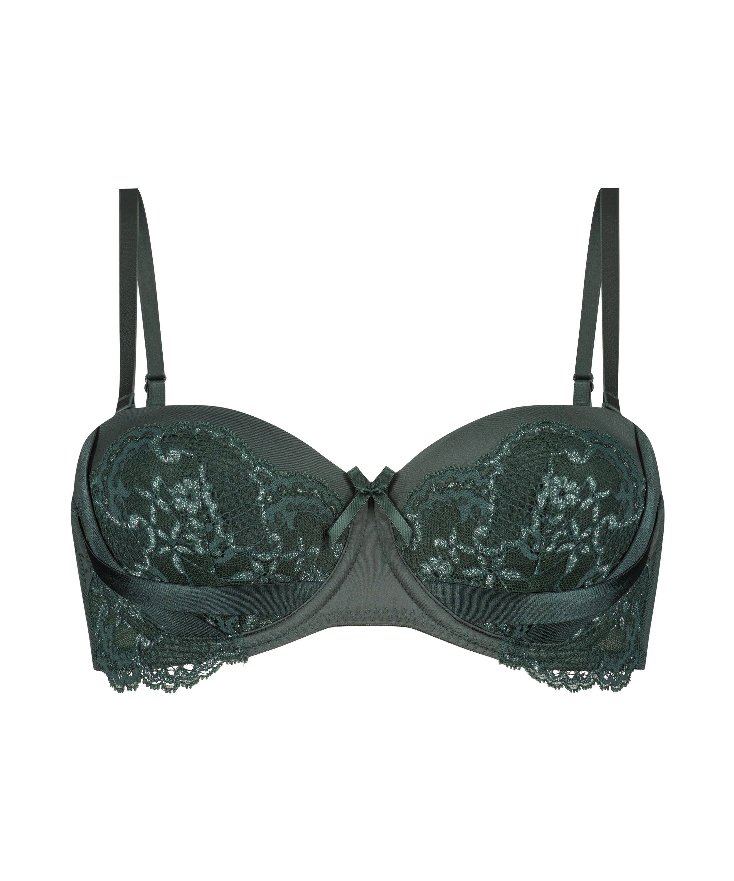 Reeva Padded Strapless Underwired Bra, Green, main