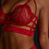 Mitzy non-padded longline underwired bra, Red