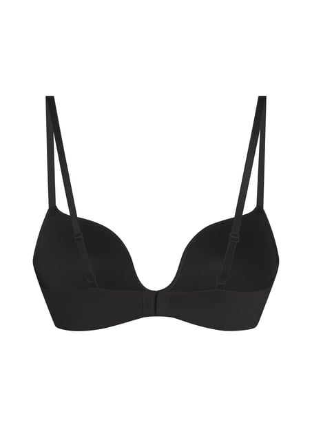 Deep-V Padded Underwired Push-Up Bra, Black