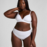 Cotton High Leg Brazilian, White