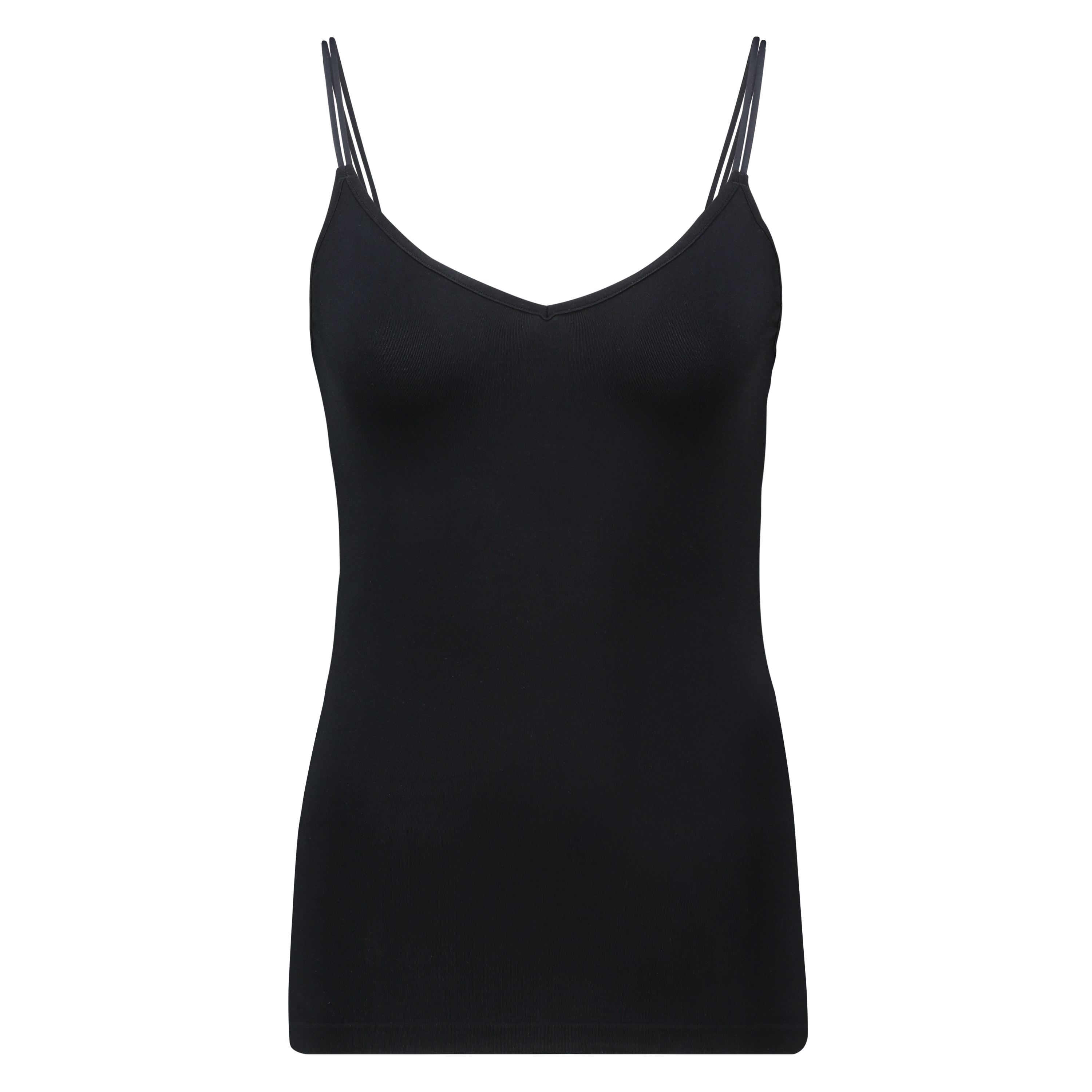 Seamless spaghetti top, Black, main